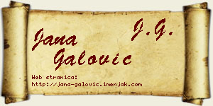Jana Galović vizit kartica